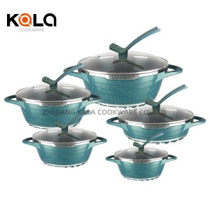 Dessini 10pcs non stick cookware set cooking pot kitchen aluminum cookware set wholesale kitchen cookware set non stick