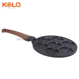 almond cake pan non stick marble coating frying pan cast aluminium multi grill pan smile cooking pot factory