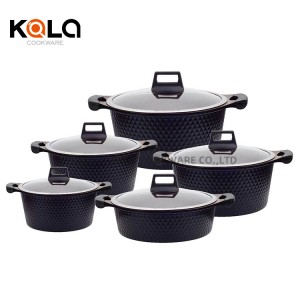 Good selling cookware wholesale cast aluminum casserole  induction cooking pots granite cookware set in stock China cookware set factory