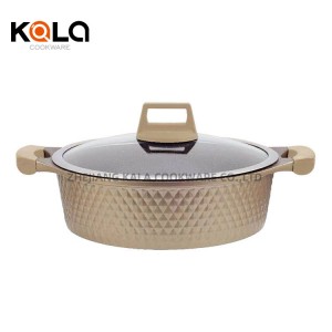 Good selling cookware wholesale cast aluminum casserole  induction cooking pots granite cookware set in stock China cookware set factory