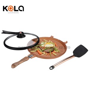 Multifunctional double grill pan glass pot &non-stick fry pan with spiral bottom kitchen cookware sets die cast cooker