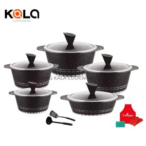 kitchenware 15pcs cookware set with Cookware Parts good -selling marble non stick Soup & Stock Pots kitchen supplies wholesale