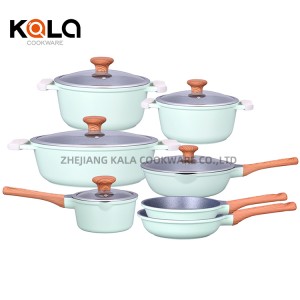 casserole non-stick coating with silicon covered pyrex cast aluminium cooking pot cookware set zhejiang factory